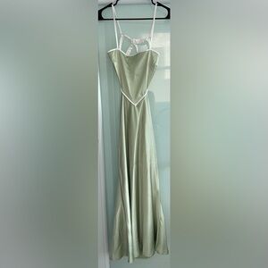 Shein lime green long dress. Crossed back. Size S